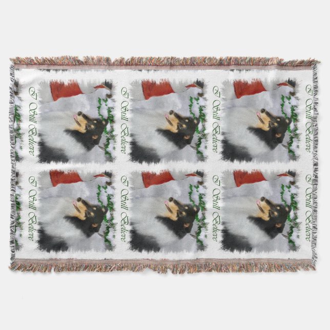 Tri Color Collie Christmas Decke (Vorderseite)