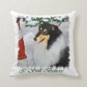 Tri Color Collie Christmas Kissen