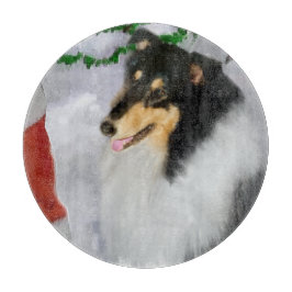 Tri Color Collie Christmas Schneidebrett