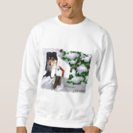 Tri-Color Collie Welpe Weihnachtsgeschenke Sweatshirt