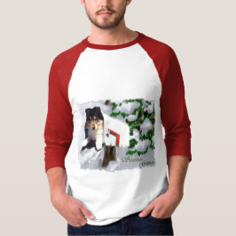 Tri-Color Collie Welpe Weihnachtsgeschenke T-Shirt