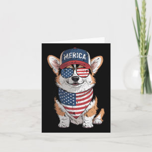 Tri Color Corgi 4. Juli US-amerikanischer Flaggen  Karte