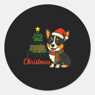 Tri Color Corgi Kostüm Pjs Freude Hoffnung Liebe F Runder Aufkleber