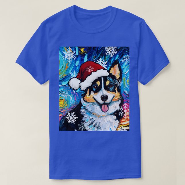 Tri Color Corgi Santa T-Shirt (Design vorne)