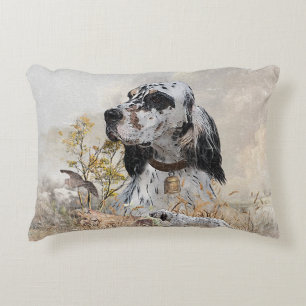 Tri Color English Setter Art, Holcock Jagen Dekokissen