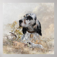 Tri Color English Setter Art, Holcock Jagen
