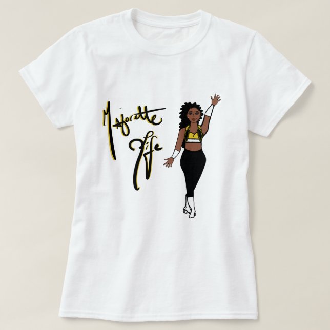 Tri Color Gelb Twirl Mädchen T-Shirt (Design vorne)