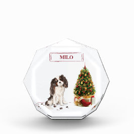 Tri-Color King Charles Spaniel Funny Christmas Dog Fotoblock