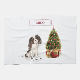 Tri-Color King Charles Spaniel Funny Christmas Dog Geschirrtuch