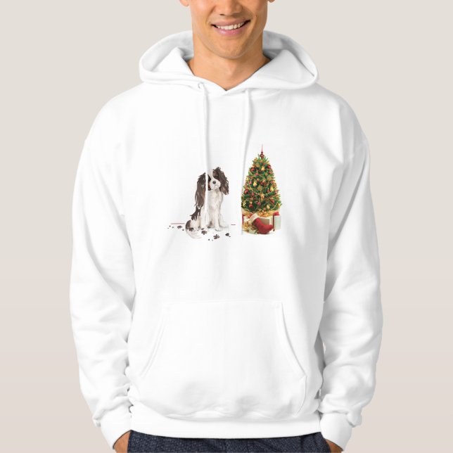 Tri-Color King Charles Spaniel Funny Christmas Dog Hoodie (Vorderseite)