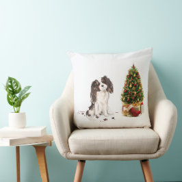 Tri-Color King Charles Spaniel Funny Christmas Dog Kissen