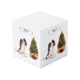Tri-Color King Charles Spaniel Funny Christmas Dog Würfel