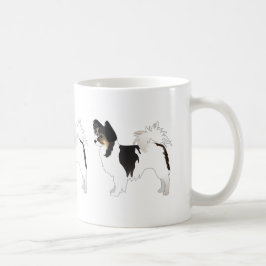 Tri-color Papillon Toy Hund Rasse Illustration Tasse