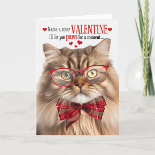 Tri Color Persian Cat Lover Valentine Feline Spaß Feiertagskarte