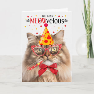 Tri Color Persian Cat MEOWvelous Birthday Karte