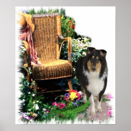 Tri Color Rough Collie Art Print Poster