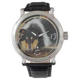 Tri Color Rough Collie Geschenke Armbanduhr