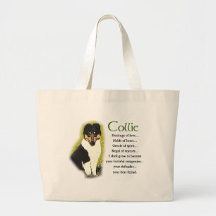 Tri Color Rough Collie Geschenke Jumbo Stoffbeutel