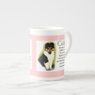 Tri Color Rough Collie Puppy Prozellantasse