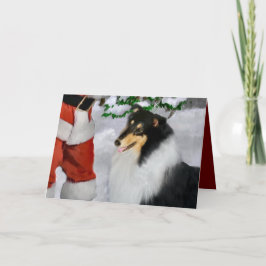 Tri-Color Rough Collie Weihnachtsgeschenke Feiertagskarte