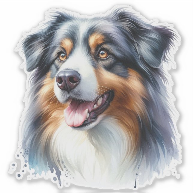 Tri-Colored Australian Shepherd Dog Aufkleber (Vorderseite)