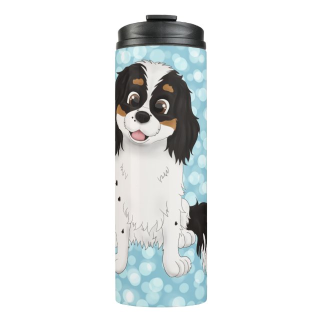 Tri Colored Cavalier King Charles Spaniel    Thermosbecher (Vorderseite)