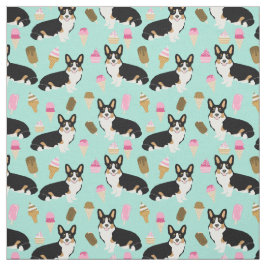 Tri Colored Corgi Ice Cream Fabric - niedlich Corg Stoff