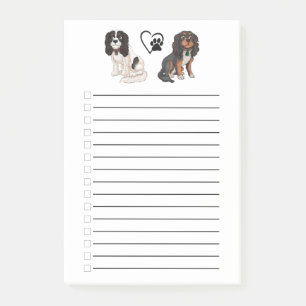 Tri Colored und Black und Tan Cavalier Post-it Klebezettel