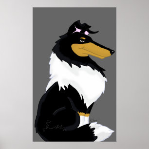 Tri-Colour-Rough-Coat-Collie-Plakat drucken Poster