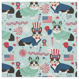 tri corgi dog usa patriotic stoff