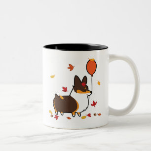 Tri Farbecorgi-Fall in Herbst-Tasse   CorgiThings Zweifarbige Tasse