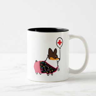 Tri Farbecorgi-Krankenschwester-Tasse   Zweifarbige Tasse