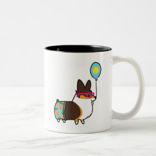 Tri Farbecorgi-Sommer-Spaß-Tasse CorgiThings Zweifarbige Tasse