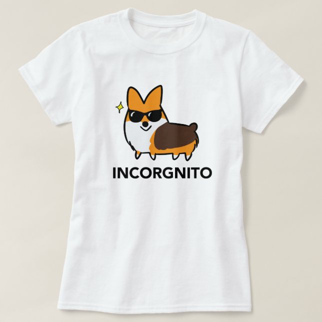 Tri FarbeIncorgnito Corgi | CorgiThings T-Shirt (Design vorne)