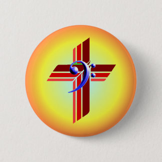 Tri Farbekreuz mit Bassschlüssel Button