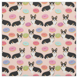 Tri-farbenes Corgi donuts-Gewebe - niedliche Corgi Stoff