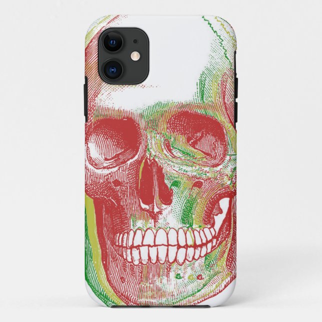 Tri FarbeRasta Schädel Case-Mate iPhone Hülle (Rückseite)