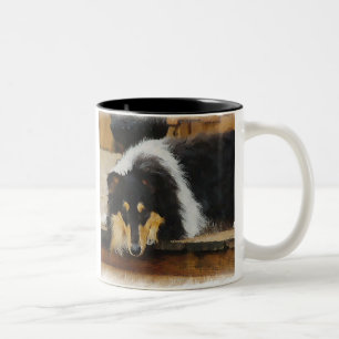 Tri Farberaue Collie-Geschenke Zweifarbige Tasse