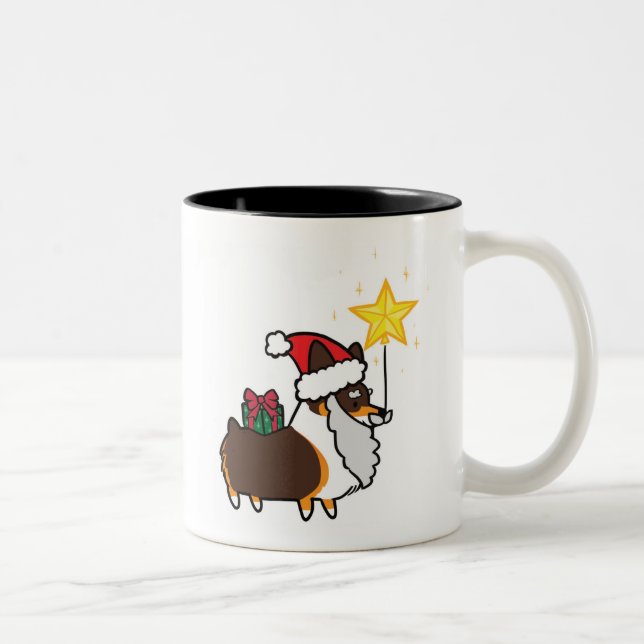 Tri Farbesanktcorgi-Tasse | CorgiThings Zweifarbige Tasse (Rechts)