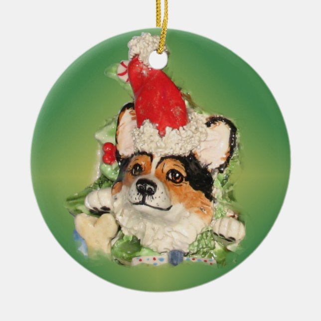 Tri Farbesanktcorgi-Verzierung Keramik Ornament (Vorne)