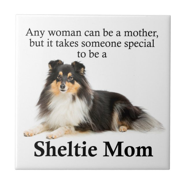 Tri FarbeSheltie Mama-Fliese Fliese (Vorderseite)