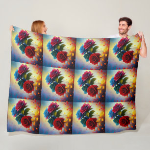 tri farbige Rose am Autumntag, Fleecedecke