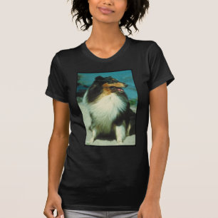 Tri Farbiger Collie-rauer Mantel T-Shirt