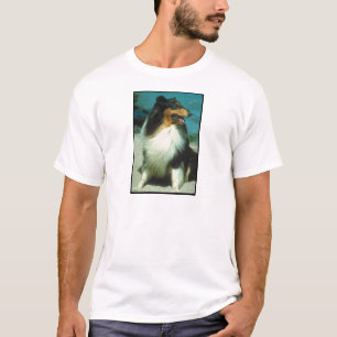 Tri Farbiger Collie-rauer Mantel T-Shirt
