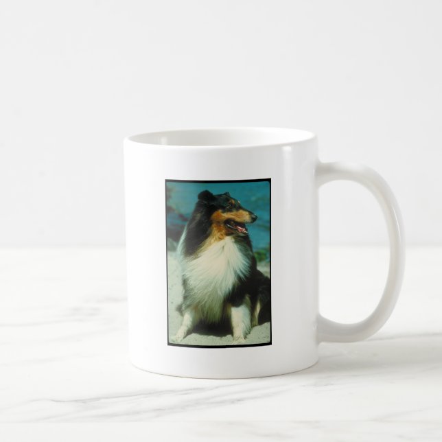 Tri Farbiger Collie-rauer Mantel Tasse (Rechts)