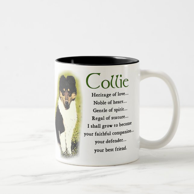 Tri Farbraue Collie-Geschenke Zweifarbige Tasse (Rechts)