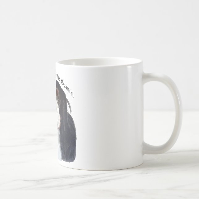 Tri Farbunbekümmerter Königcharles Spaniel Tasse (Rechts)