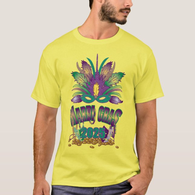 Tri-feather Mardi Gras 2025 T - Shirt (Vorderseite)