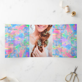 Tri-Fold-Broschüre für Neon-Opal Dreifach Gefaltete Einladung