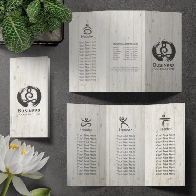 Tri-Fold Yoga Massage Broschüren Meditation Haltun (Von Creator hochgeladen)